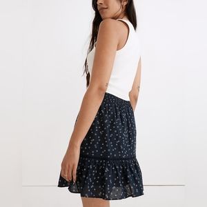 Madewell Smock-Waist Ruffle Mini Skirt in Bandana Flower